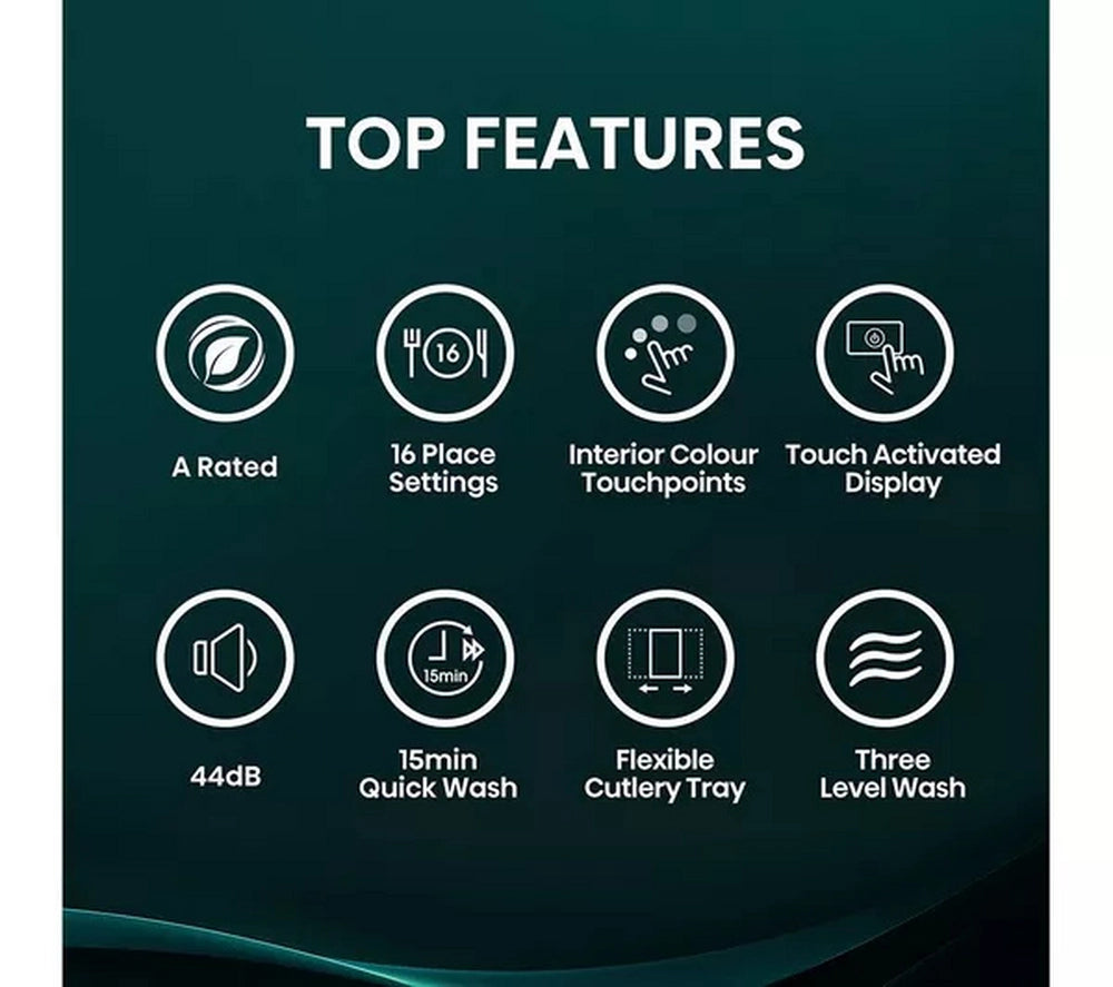 Hisense HS663A90WUK Dishwasher - White - 16 Place Settings