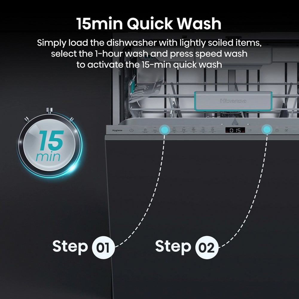 Hisense HV16AUK Integrated Dishwasher - 16 Place Settings