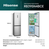 Hisense RB395N4BCE 60/40 Total No Frost Fridge Freezer - Stainless Steel