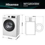 Hisense WF1Q8041BW 8kg 1400 Spin, Steam Washing Machine - White