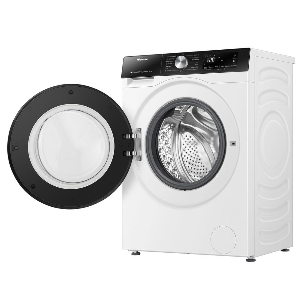 Hisense WF3S1243BW3 12kg 1400 Spin, Steam Washing Machine - White