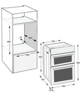 Hotpoint DIH82DIX 59.4cm Built In Electric Double Oven - Stainless Steel