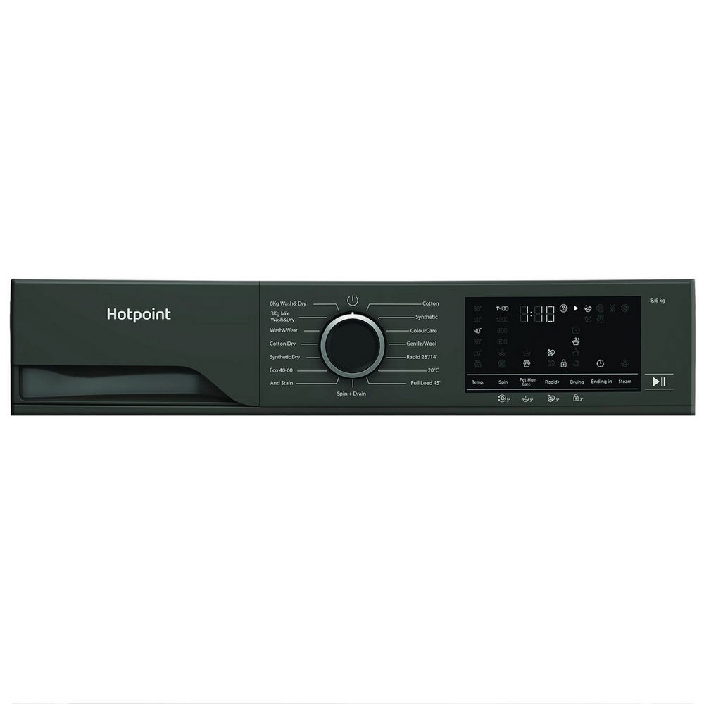 Hotpoint HBD8680GANTISTAINUK 8kg 1400 Spin Washer Dryer - Graphite