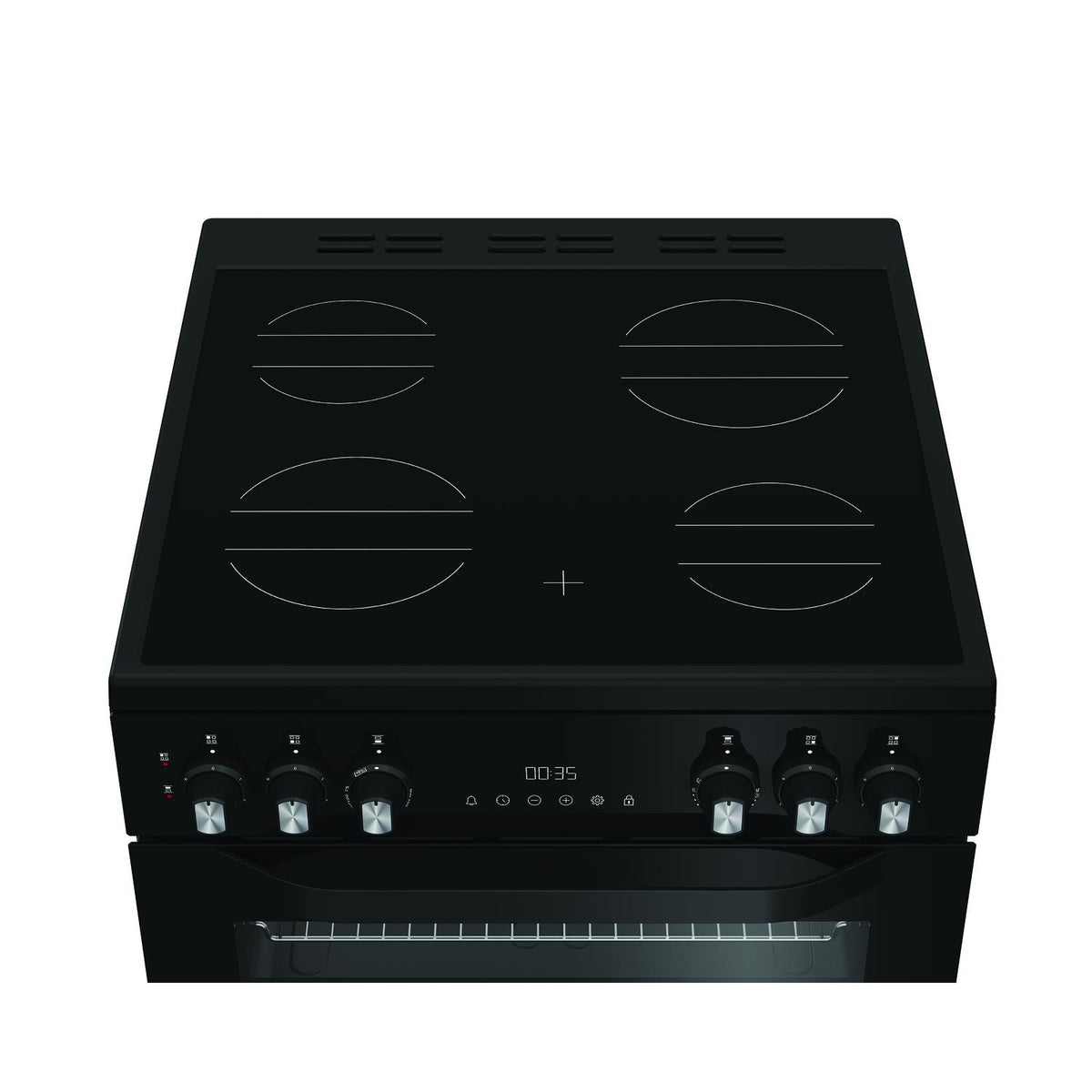 Hotpoint HDE6VDC2B1 60cm Double Oven Electric Cooker with Ceramic Hob - Black