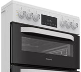 Hotpoint HDE6VDW 60cm Double Electric Ceramic Cooker - White