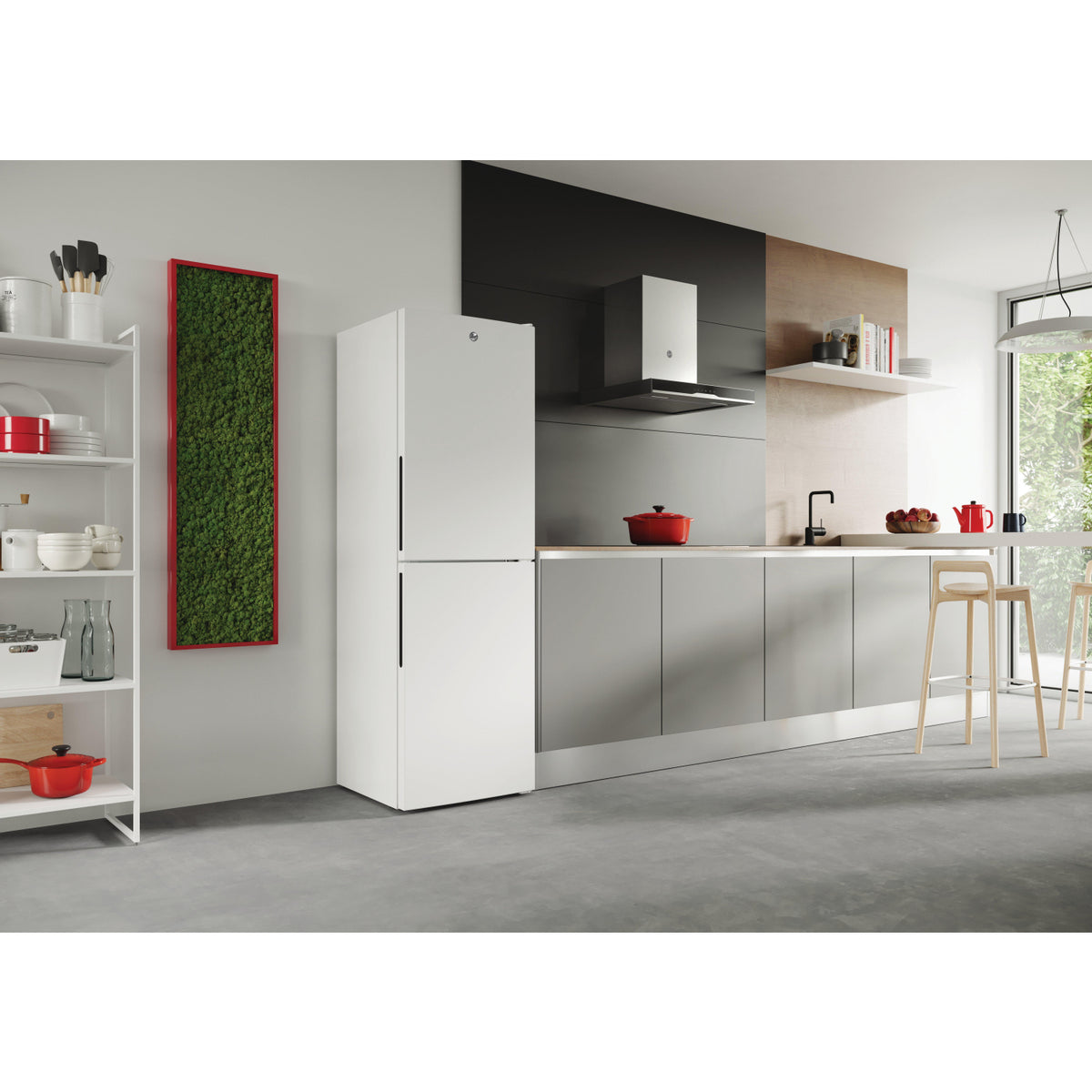 Hoover HVT3CLECKIHW 54.5cm 50/50 Low Frost Fridge Freezer - White