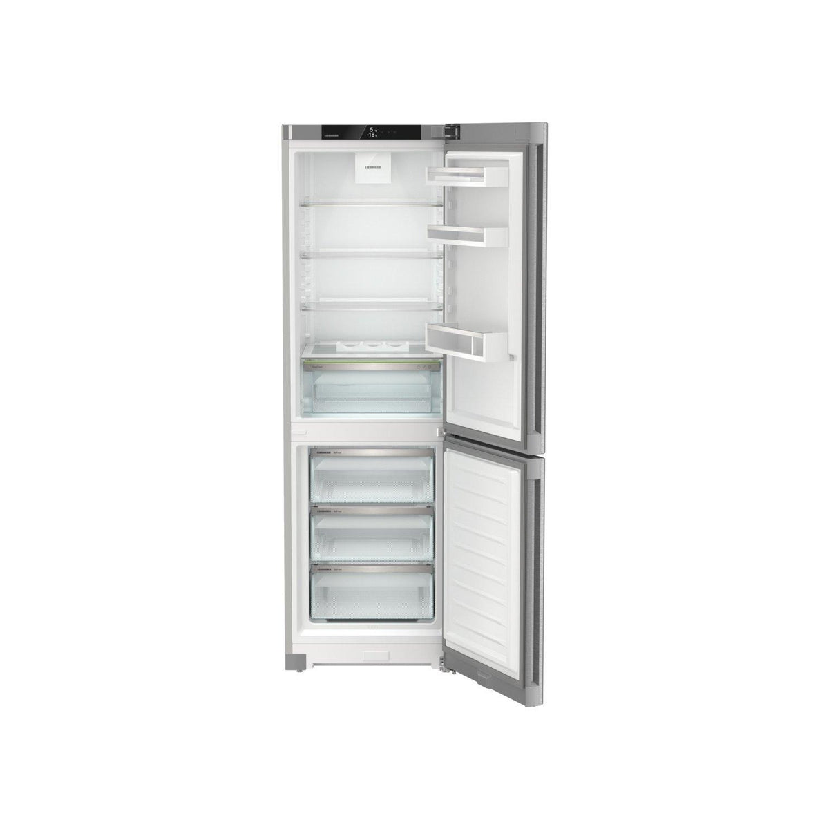 Liebherr CNSDC5203 60cm 60/40 Frost Free Fridge Freezer with EasyFresh - Silver Steel