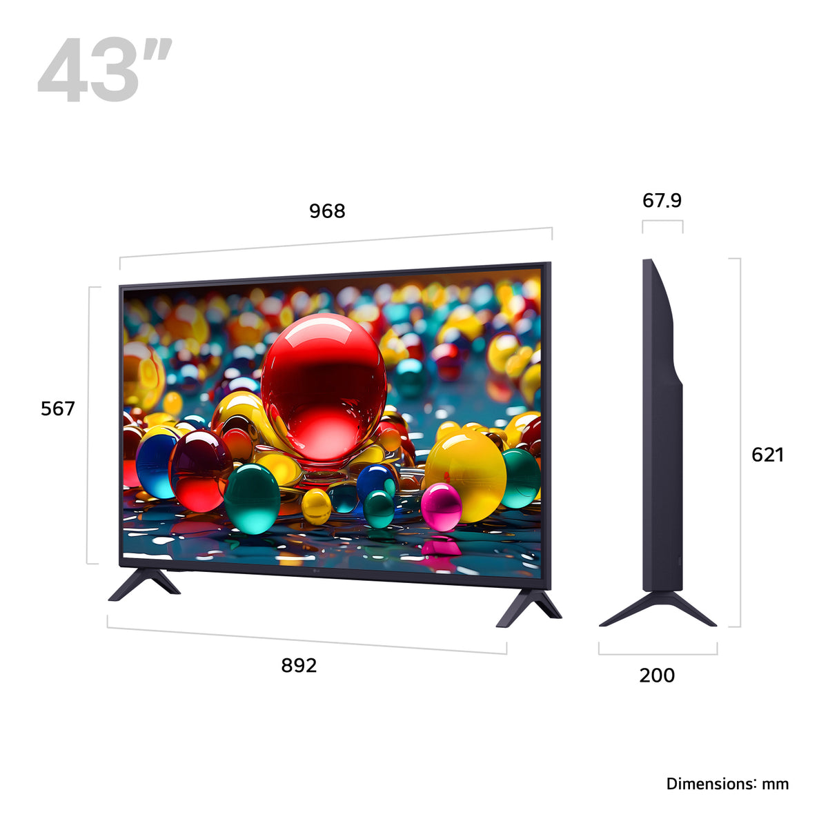 LG 43UA74006LB.AEK 43" 4K Ultra HD Smart TV