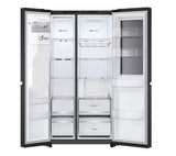 LG GSXE80EVBE InstaView™ Plumbed American Style Smart Fridge Freezer - Essence Black Steel
