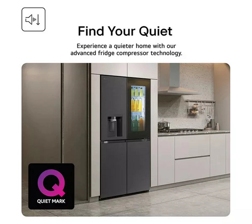 LG GSXE80EVBE InstaView™ Plumbed American Style Smart Fridge Freezer - Essence Black Steel