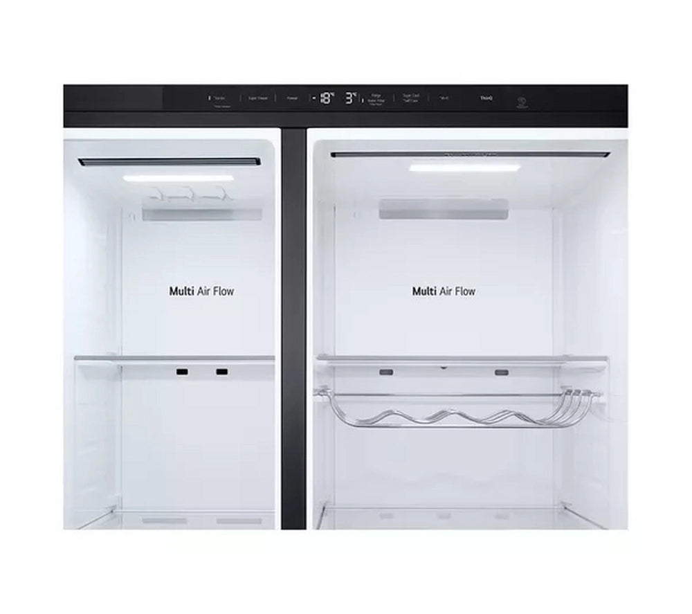 LG GSXE80EVBE InstaView™ Plumbed American Style Smart Fridge Freezer - Essence Black Steel