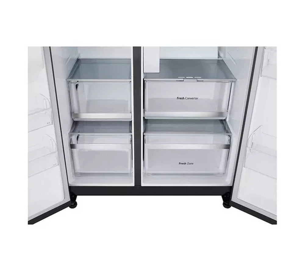 LG GSXE80EVBE InstaView™ Plumbed American Style Smart Fridge Freezer - Essence Black Steel