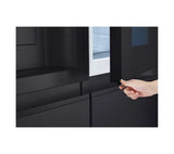 LG GSXE80EVBE InstaView™ Plumbed American Style Smart Fridge Freezer - Essence Black Steel