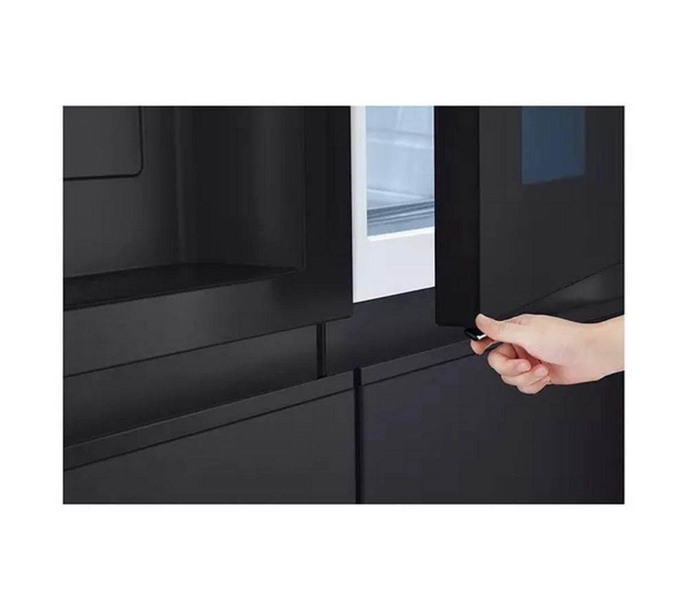 LG GSXE80EVBE InstaView™ Plumbed American Style Smart Fridge Freezer - Essence Black Steel
