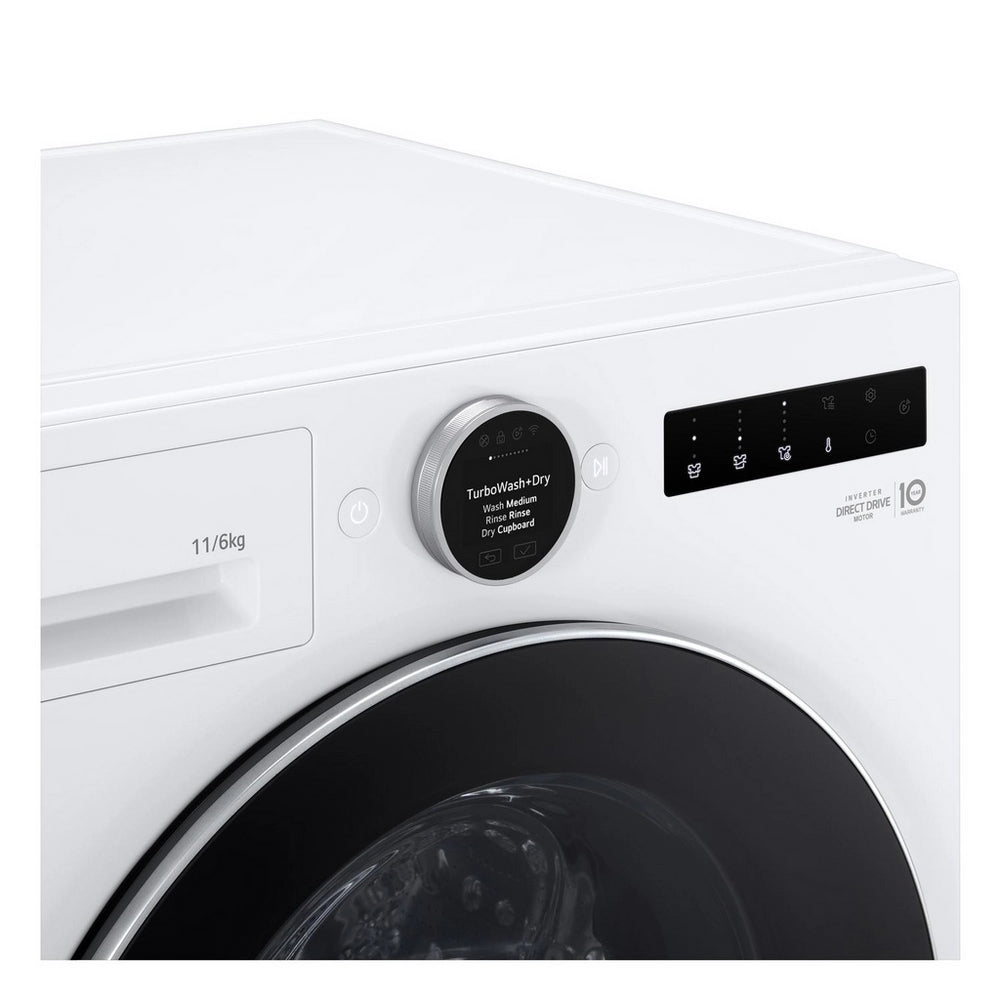 LG Series 10 AI Direct Drive WHX9016TLC - 11 kg Heat Pump Washer Dryer - White