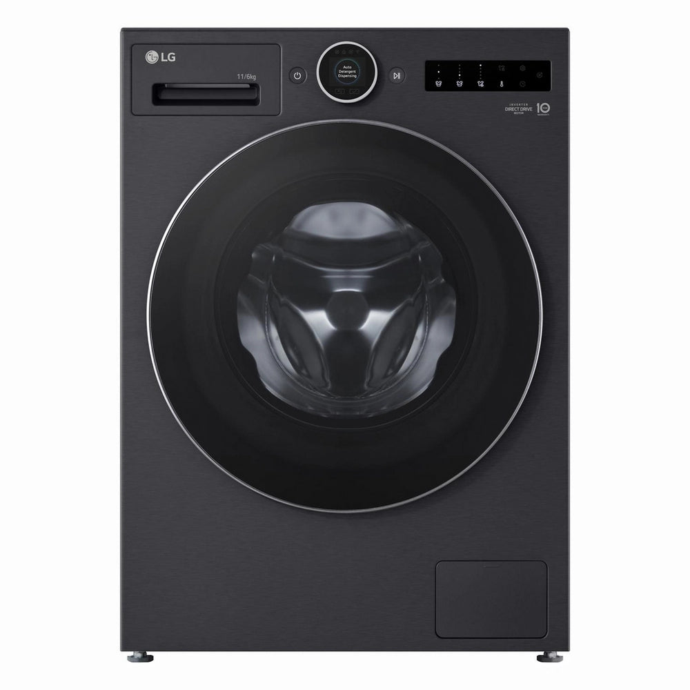 LG Series 10 AI Direct Drive WHX9516TBC - 11 kg Autodose Heat Pump Washer Dryer - Black