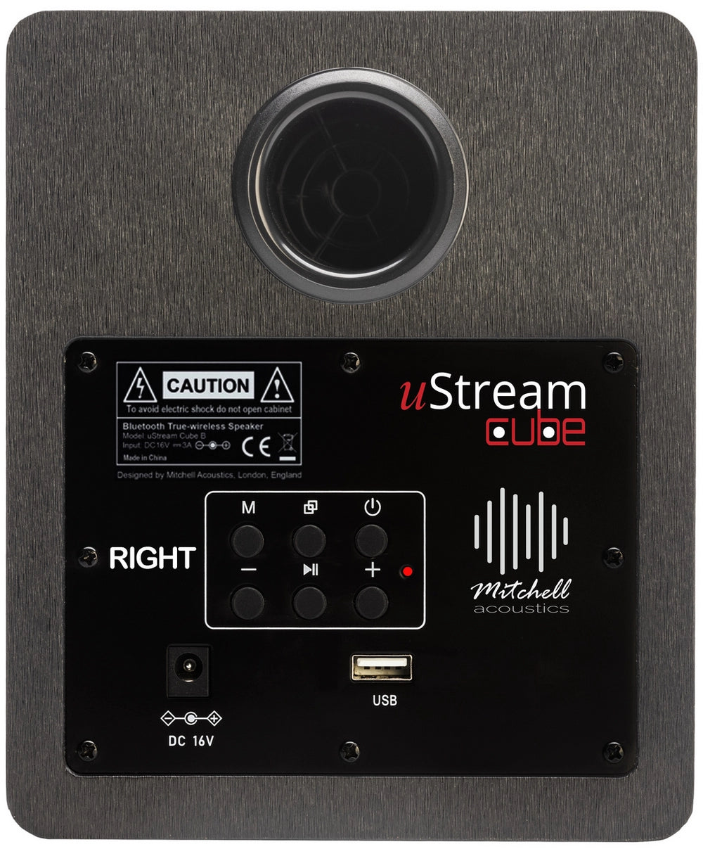 Mitchell Acoustics Ustream Cube Active stereo wireless Speakers - Black