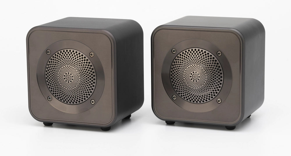 Mitchell Acoustics UStream Go Pair Portable active stereo wireless Speakers - Gun Metal Grey