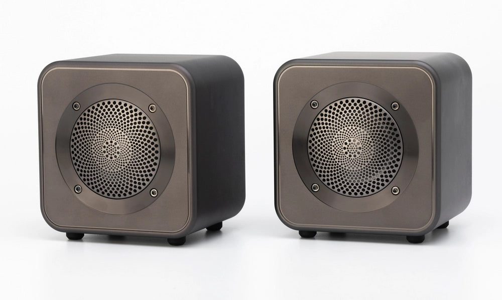 Mitchell Acoustics UStream Go Pair Portable active stereo wireless Speakers - Gun Metal Grey