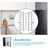 Midea MDRB379FGD30 54.7cm 60/40 Total No Frost Fridge Freezer - Black