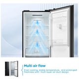 Midea MDRB379FGD30 54.7cm 60/40 Total No Frost Fridge Freezer - Black