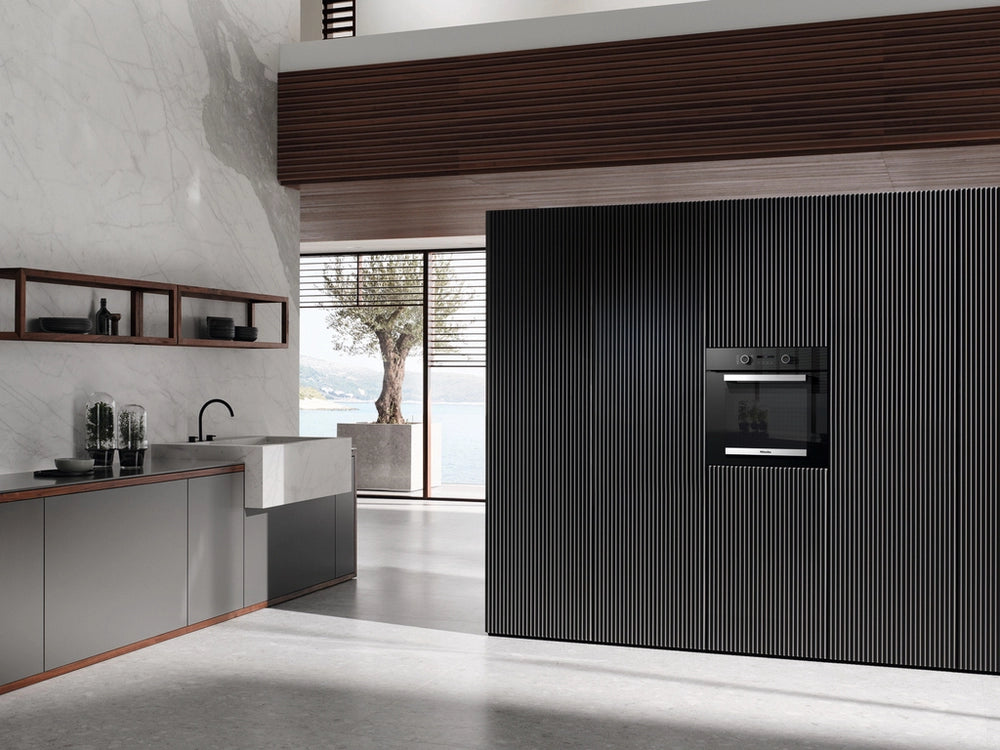 Miele H 2465 BP 59.5cm Built In Electric Single Oven - Black & Stainless Steel