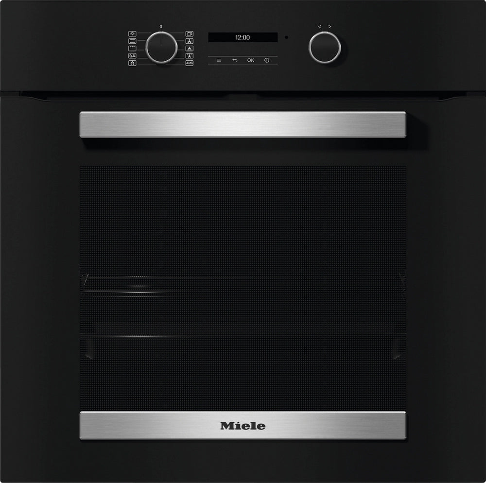 Miele H 2465 BP 59.5cm Built In Electric Single Oven - Black & Stainless Steel