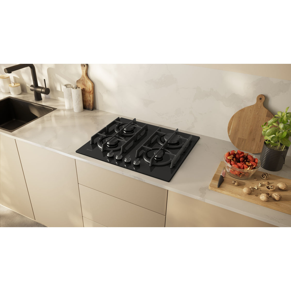 Neff T26PIP4S0 59cm Gas Hob - Black
