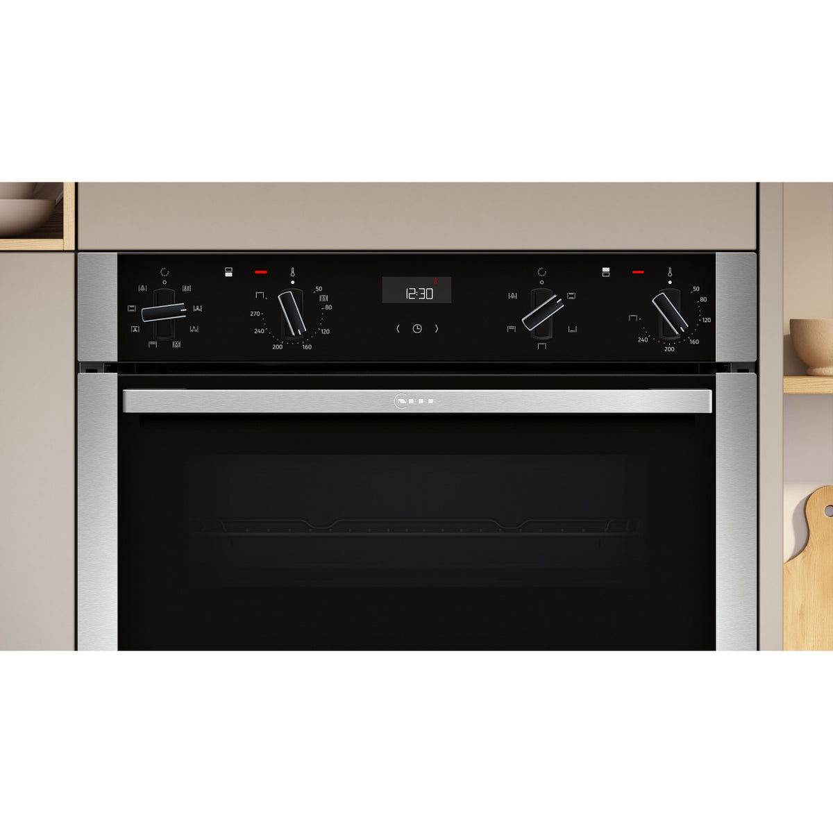 Neff U1ACE2AN3B 59.4cm Built In Electric Double Oven - Stainless Steel