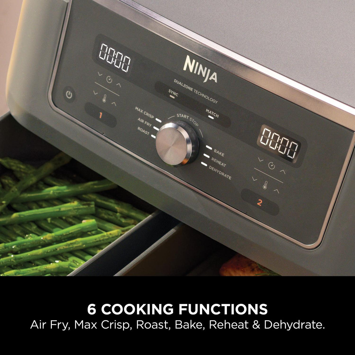 Ninja DZ400UK 9.5 litre MAX 6-in-1 Dual Zone Air Fryer - Gun Metal Grey