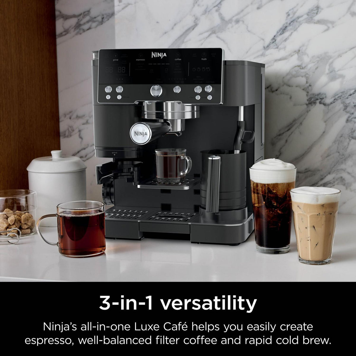 Ninja ES601UKBK Ninja Luxe Café Premier Espresso Machine - Midnight Black