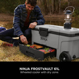 Ninja FB265EUUKGY Ninja FrostVault 65QT/61L Wheeled Cooler with Dry Zone - Slate Grey