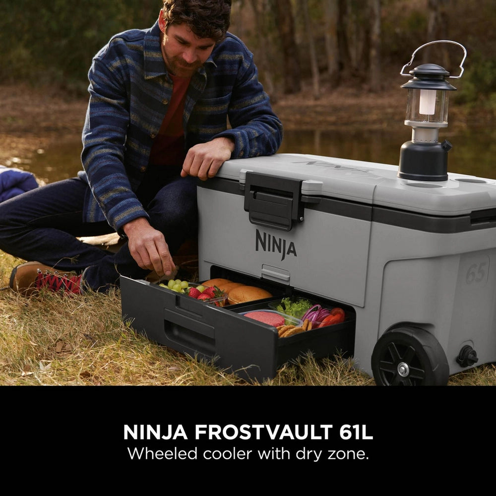 Ninja FB265EUUKGY Ninja FrostVault 65QT/61L Wheeled Cooler with Dry Zone - Slate Grey