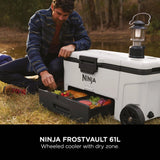 Ninja FB265EUUKWH Ninja FrostVault 65QT/61L Wheeled Cooler with Dry Zone - Cloud White