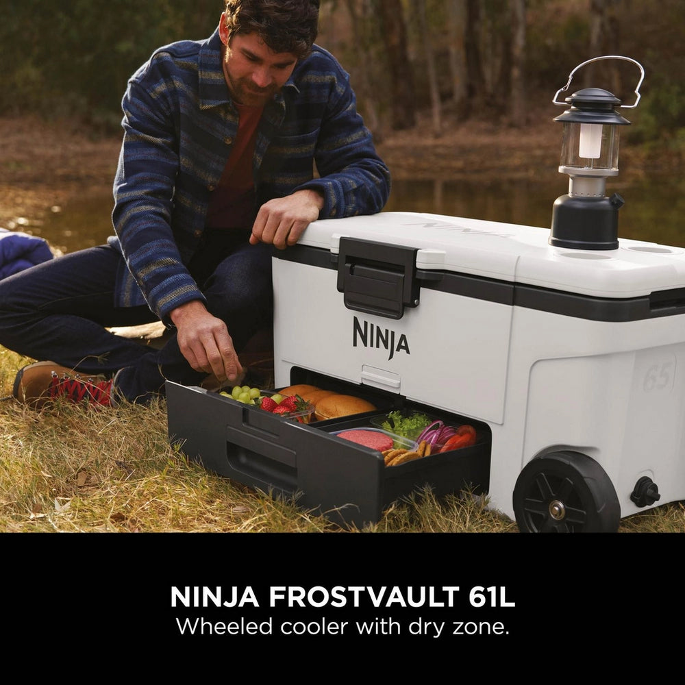 Ninja FB265EUUKWH Ninja FrostVault 65QT/61L Wheeled Cooler with Dry Zone - Cloud White