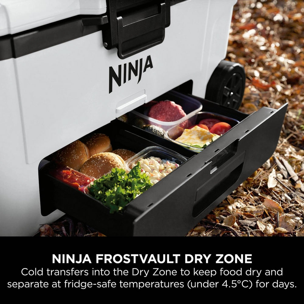 Ninja FB265EUUKWH Ninja FrostVault 65QT/61L Wheeled Cooler with Dry Zone - Cloud White