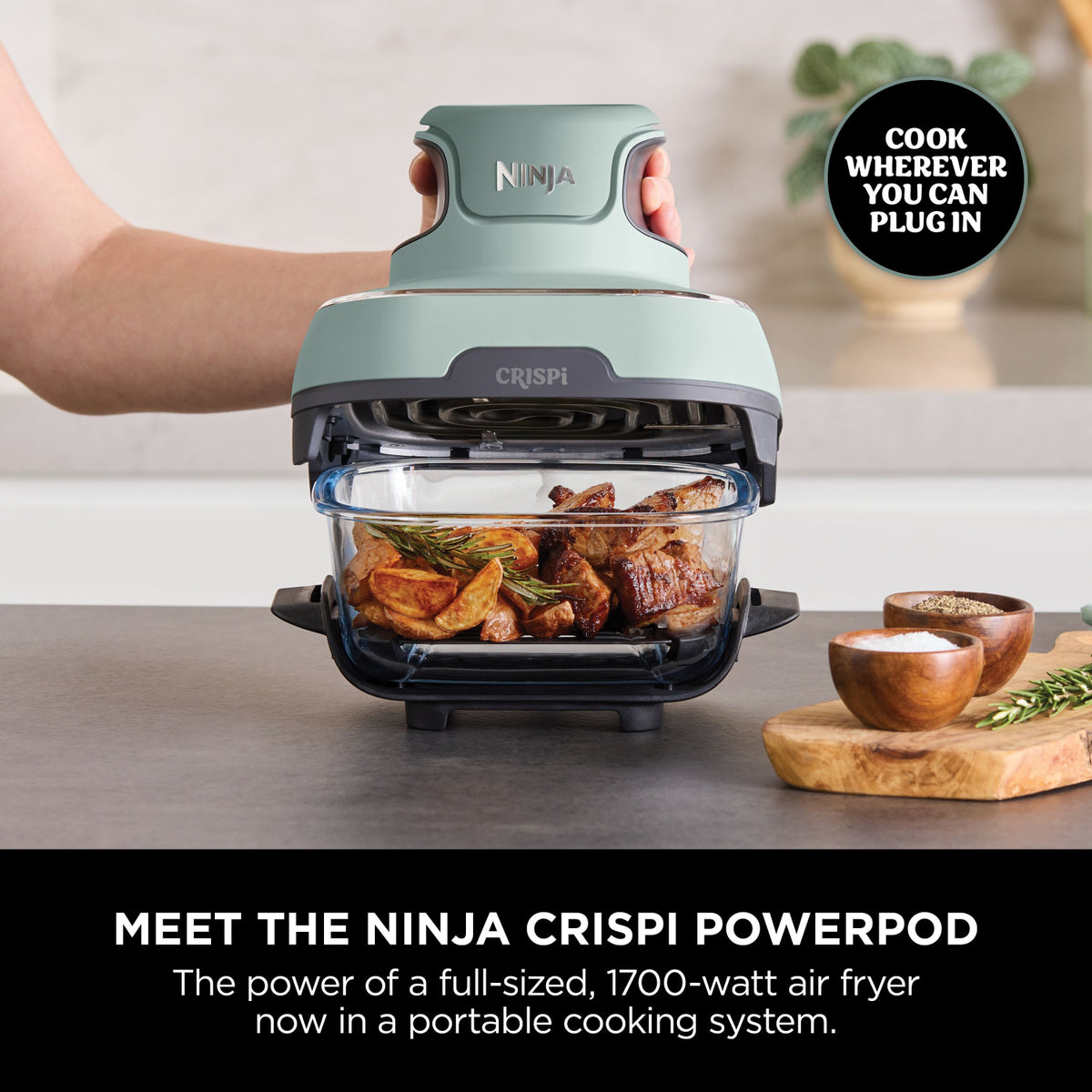 Ninja FN101UKSG CRISPi 4-in-1 Portable Air Fryer - Sage