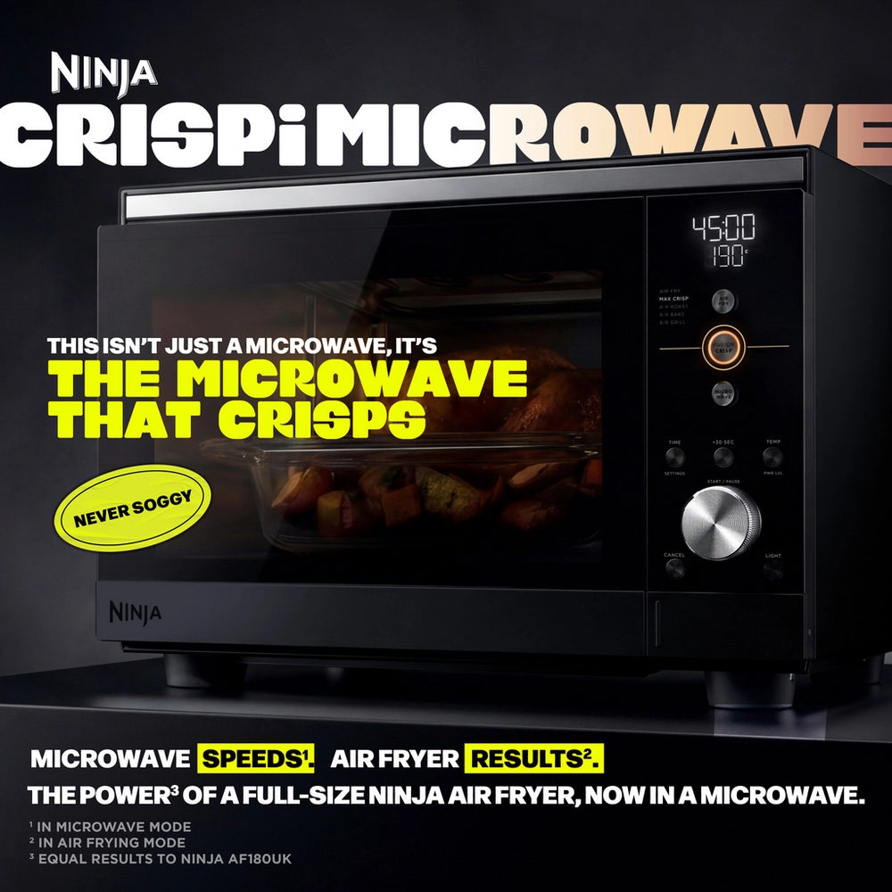Ninja MW101UKBK1 CRISPi Microwave, Air Fryer & Oven with FusionCrisp Technology - Black