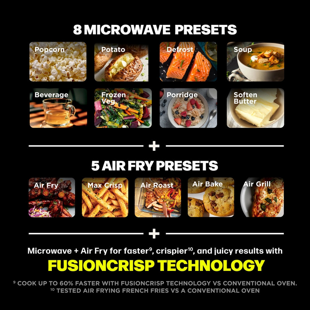 Ninja MW101UKBK1 CRISPi Microwave, Air Fryer & Oven with FusionCrisp Technology - Black