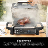 Ninja OG703UK Outdoor Woodfire Electric BBQ Grill & Smoker with Cover - Black