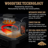 Ninja OG850UK Woodfire XL Electric BBQ Grill & Smoker - Black/Grey