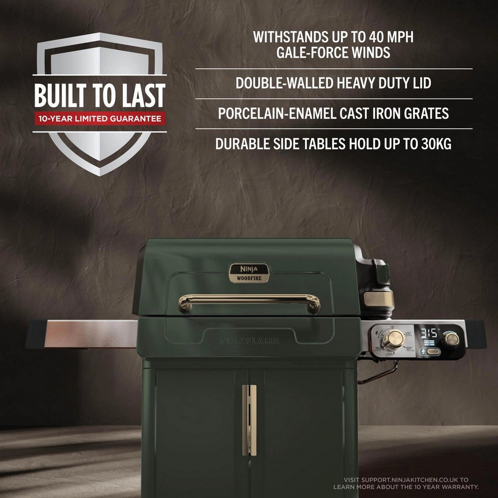 Ninja PG301UKGN FlexFlame Gas BBQ & Outdoor Cooking System - Green