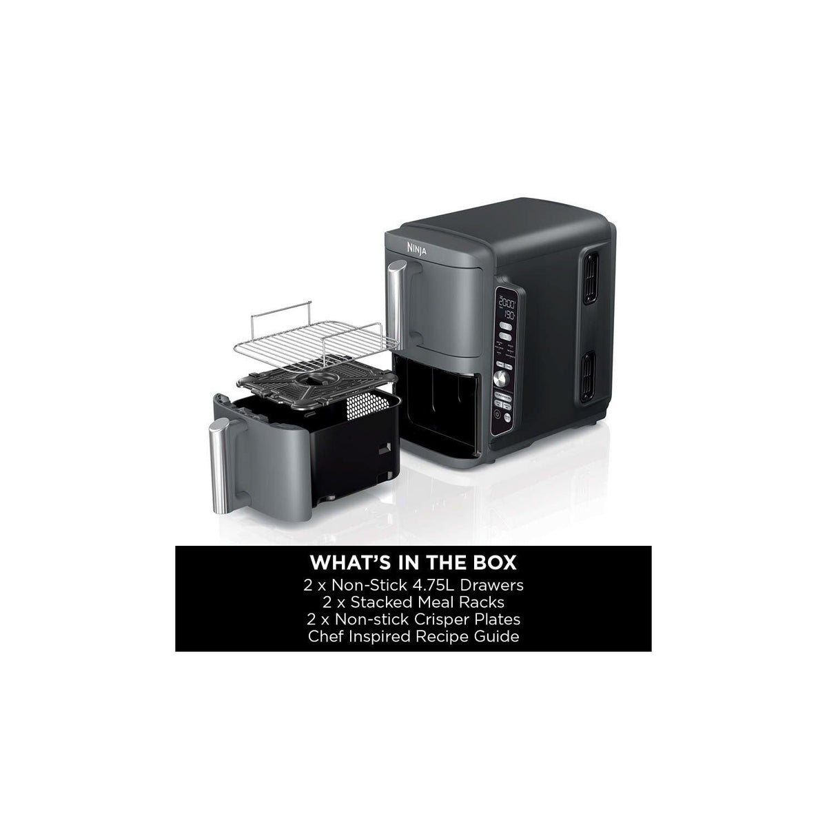 Ninja SL400UK Double Stack XL 2-Drawer 9.5L Air Fryer - Grey