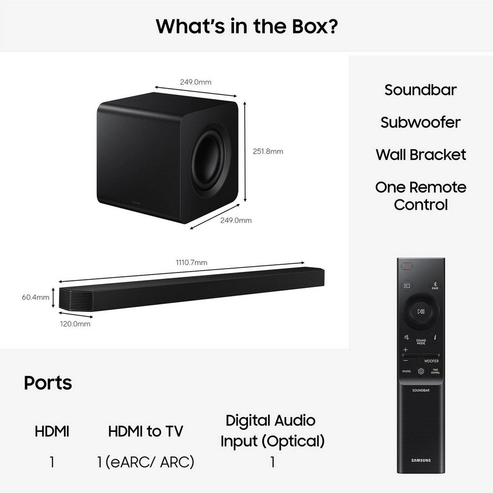 Samsung HW-Q800H/XU 5.1.2ch Q-Series Soundbar with Subwoofer - Black