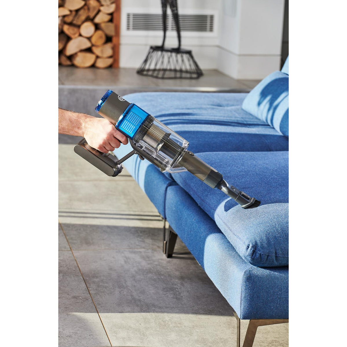 Sebo 95001GB Balance A1 Cordless Stick Vacuum - 48 Minutes Run Time - Basalt Grey/Blue