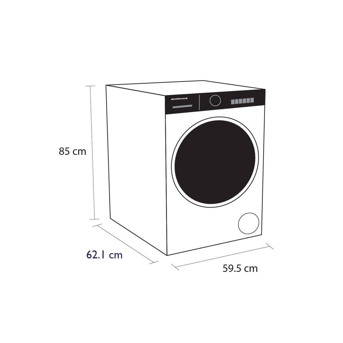 Schonhaus TDSHF018A3W 8kg Heat Pump Tumble Dryer - White