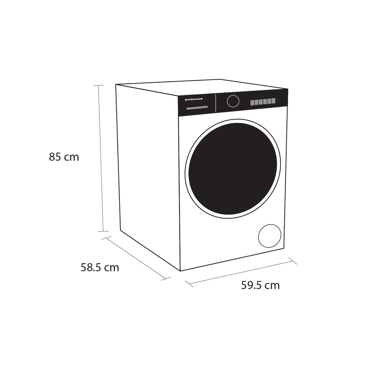 Schonhaus WMSF011014AW 10kg 1400 Spin Washing Machine - White