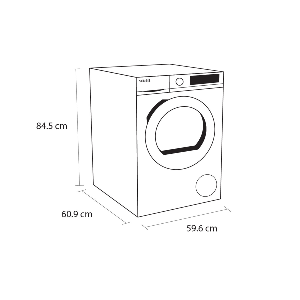 Sensis TDHF019A2W 9kg Heat Pump Tumble Dryer - White