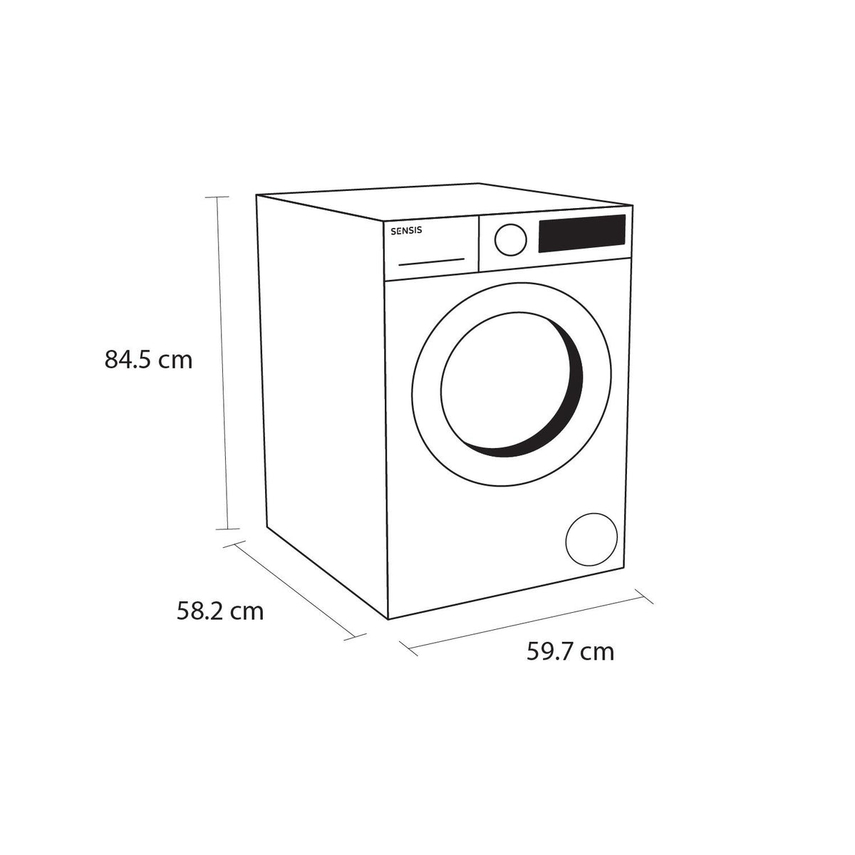 Sensis WMF01914AW 9kg 1400 Spin Washing Machine - White