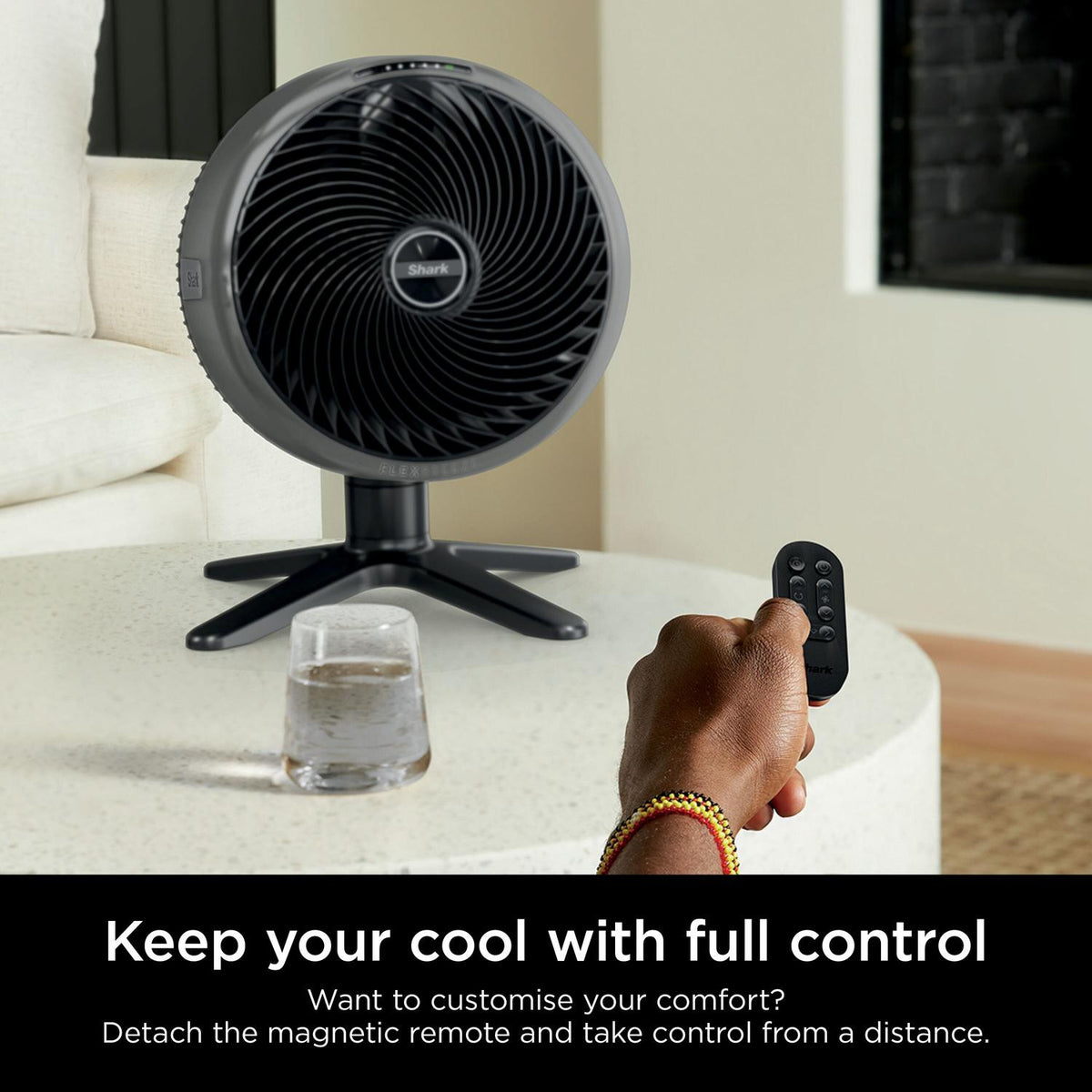 Shark FA150UK FlexBreeze TableMate Indoor to OutdoorTabletop Fan - Winter Fog